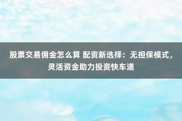 股票交易佣金怎么算 配资新选择：无担保模式，灵活资金助力投资快车道