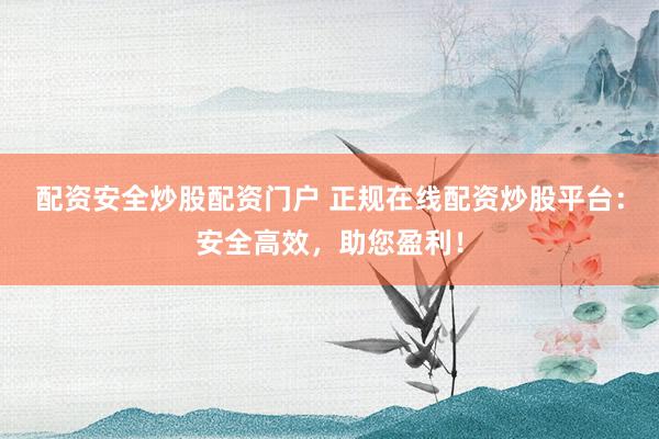 配资安全炒股配资门户 正规在线配资炒股平台：安全高效，助您盈利！