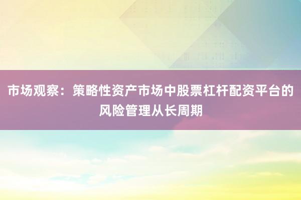 市场观察：策略性资产市场中股票杠杆配资平台的风险管理从长周期